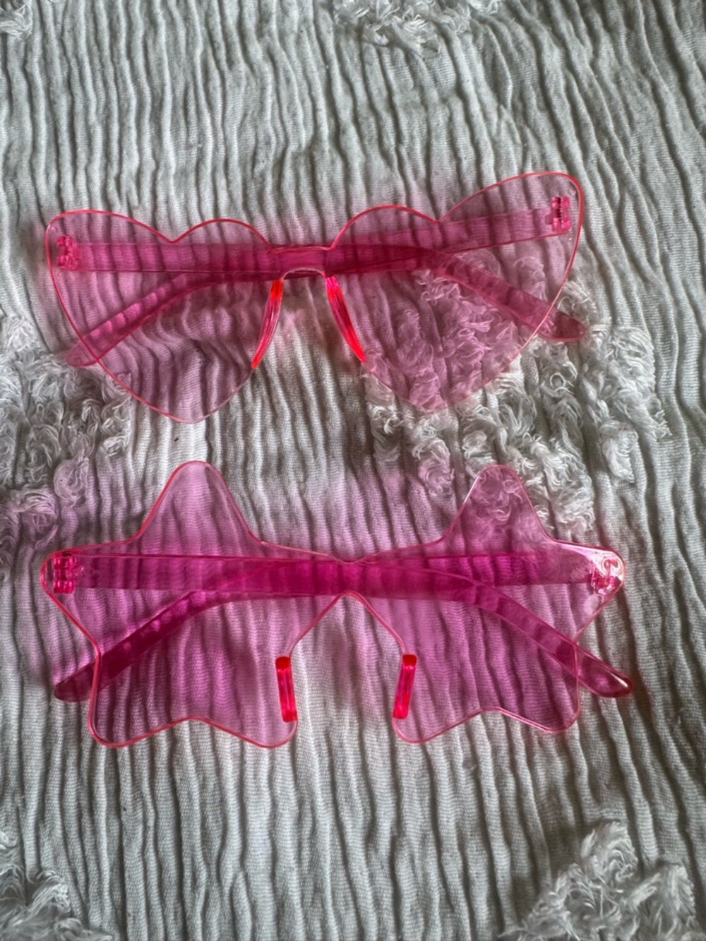 Pair of 2 fun party glasses pink heart stars bachelorette fun accessories